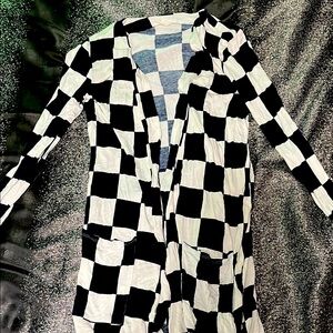 Zenana Outfitters Black and White Checkered Jacket